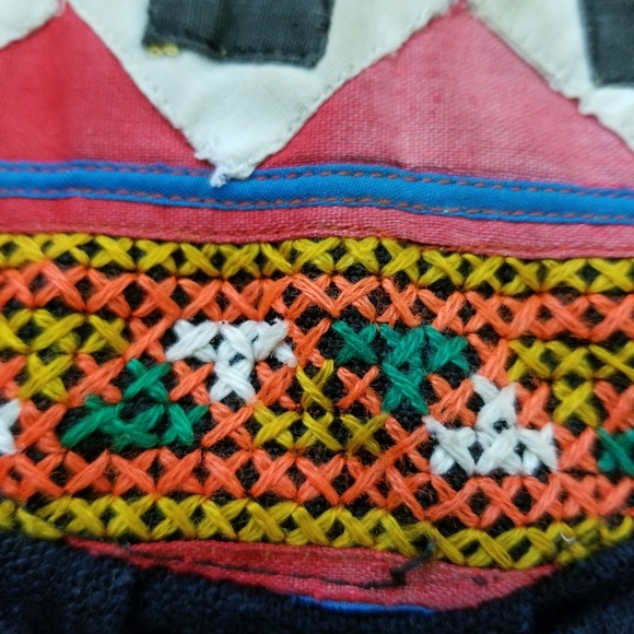 Vintage indigo fabric pattern patchwork handbag - Picture 7 of 8